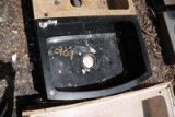 Black Curved Farmhouse Sink