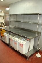 Stainless 30x96 Table with Dbl Overshelf