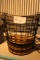 Black Wire Baskets with Wooden Bottoms