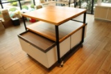 Nesting 56x40 Tables with 2 26x34 Tables on Castors