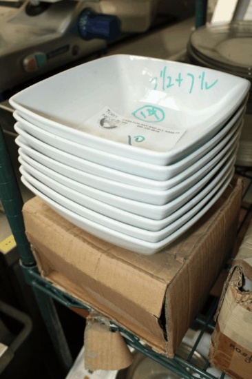7.5"x7.5" White Square Bowls
