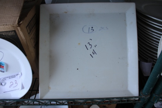 Square 13" & 14" White Plates