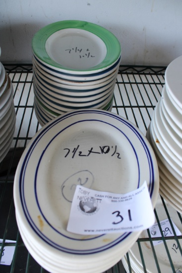 Assorted 7 1/4"x 10.5" Oval Plates