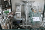 Lot of Glass Bottles & Salt & Pepper Shakers