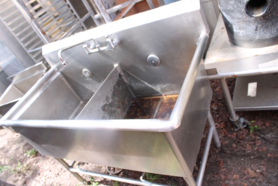 Stainless 53" 2 Compartment Sink with 24"x24" Bowls