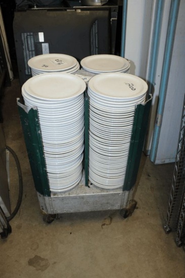 9.5" White Plates with Dish Dolly