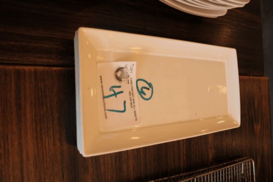 White 7"x14" Rectangle Plates