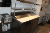 True TSSU- 6018 Sandwich Prep Table with Dbl Overshelf