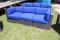 Aluminum Wicker Blue Cushions Outdoor Sofa