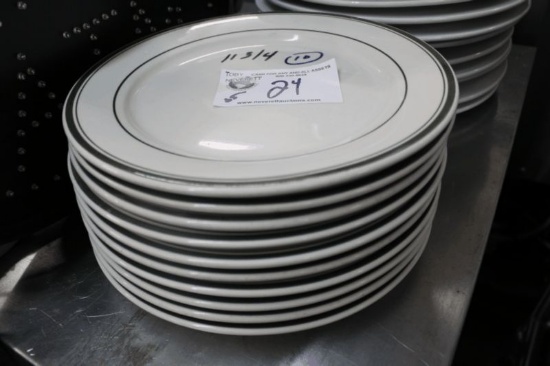 11 3/4" White & Green Branded Plates