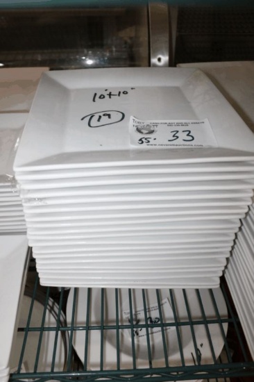 10"X10" White Acopa Sqaure Plates