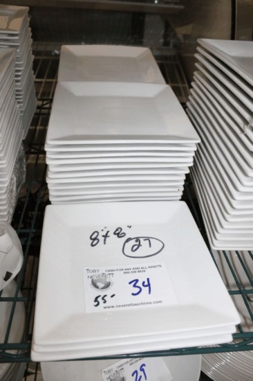 8"X8" Acopa White Square Plates