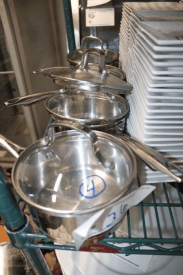 Cuisine Art Induction Ready Stainless Sauce Pans w/ Glass Lids