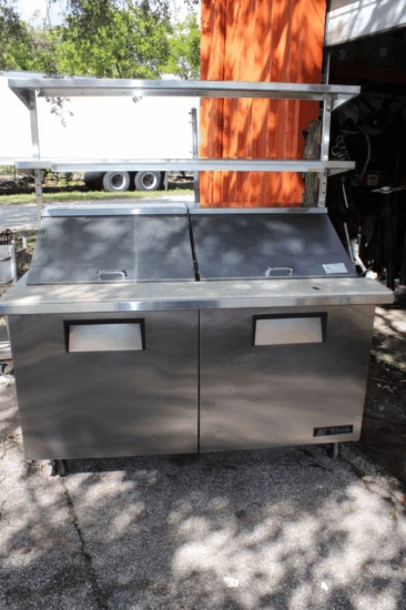 True 60" Mega Top Prep Table w/ Double Overshelf