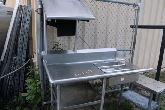 Stainless 30"x54" Left Hand Soil w/ Dish Rack