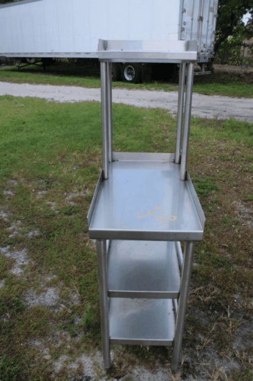 All Stainless 17"x30" Equipment Stand w/ Overshelf