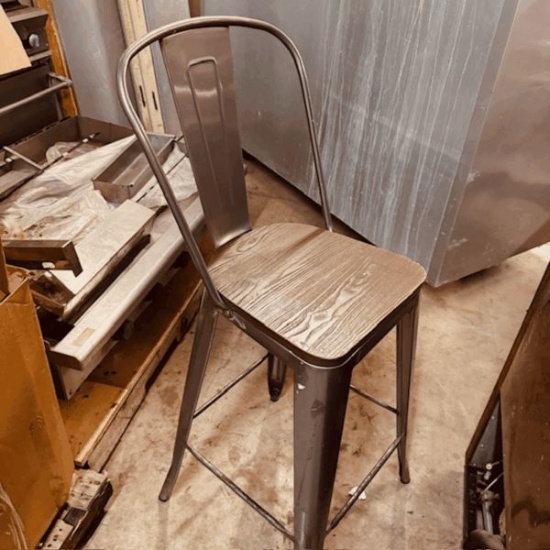 Grey Metal Bar Stools