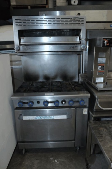 Imperial 6 Burner Range w/ Imperial Salamander