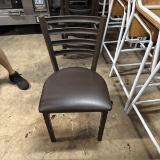 Brown Metal Chairs with Brown Cushions