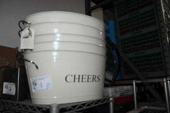 Beige Large Metal Drink Buckets