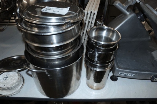 Assorted Stainless Inserts & Stock Pot