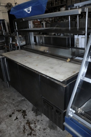 Continental 60" Sandwich Prep Table with Dbl Overshelf