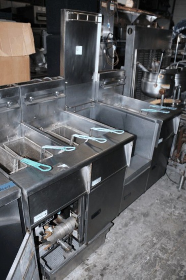 Pitco Triple Gas Fryer with Filtration System