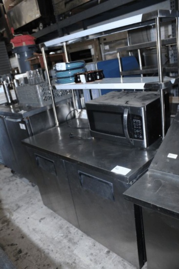 True TWC-48F 48" Work Top Freezer w/ Dbl Overshelf