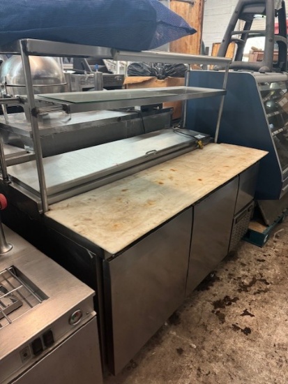 Continetal 60" Pizza Prep with Double Overshelf