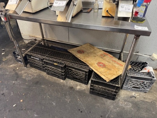 30"x60" Stainless Table w/ 2" Backsplash & Open Bottom
