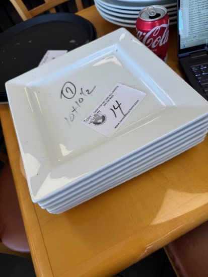 10.5"x10.5" Square White Plates