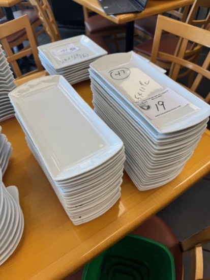5.5"x11.5" White Rectangle Plates