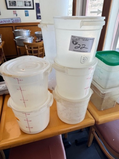 6 Quart Round Food Storage Containers with Lids