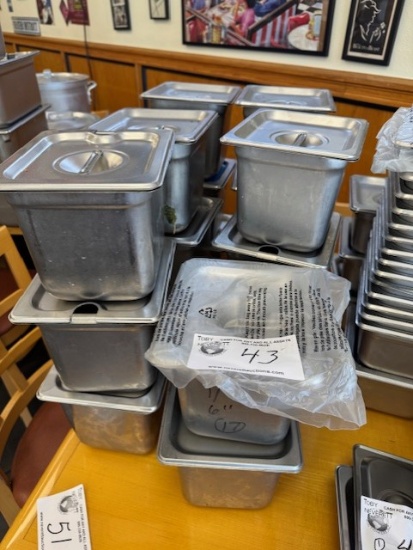 1/6 6" Stainless Inserts with Lids