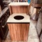 Wooden Garbage Stand with Tray Holder