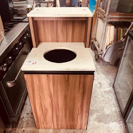Wooden Garbage Stand with Tray Holder
