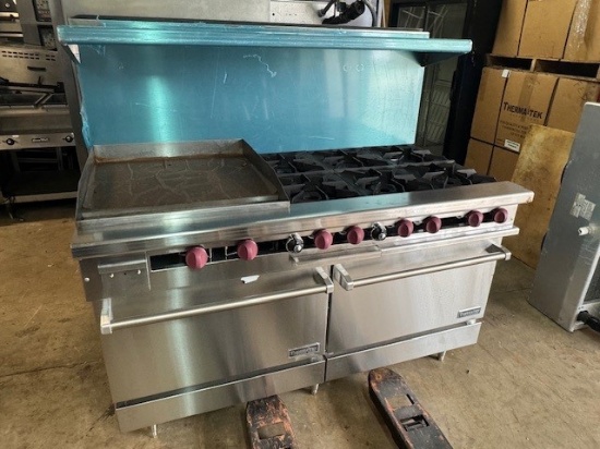 NEW Therma-Tek 6 Burner Range w. 24" Griddle & Dbl Oven