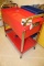 Red Multipurpose Tool Cart with Locking Drawer