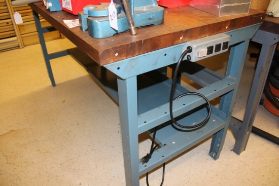 60"x90" Industrial Maple Top Table with Metal Frame