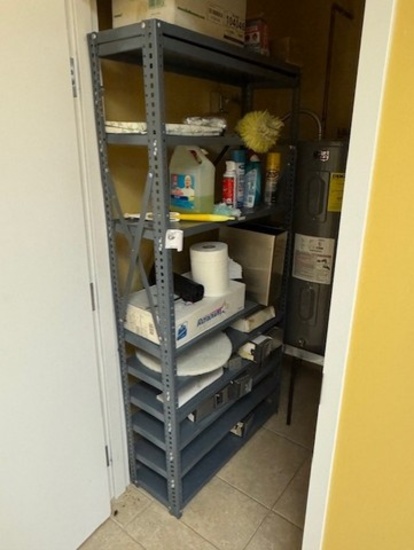 12"x36" 10 Shelf Steel Utility Rack with Contents