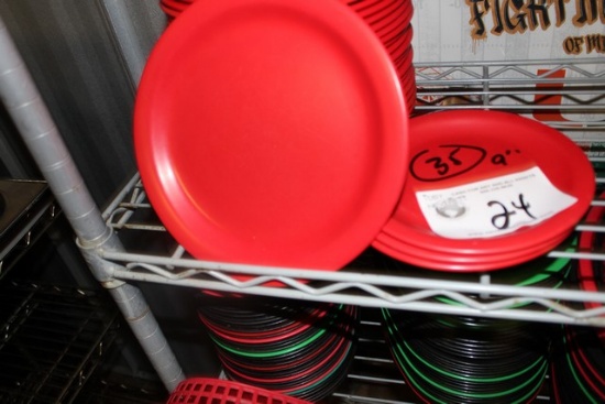 Red 9" Melamine Plates