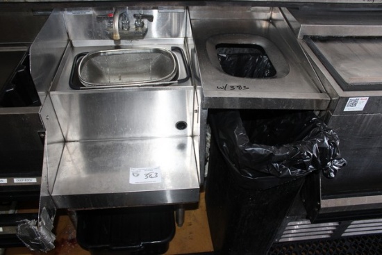 Stainless 17" Floor Model Hand Sink with Garbage Can