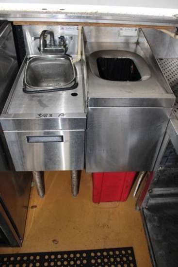 Stainless 17" Floor Model Hand Sink with Garbage Can
