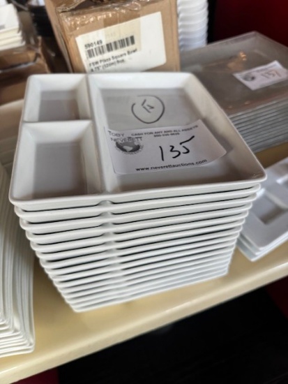 FOH 7.5"x7.5" 3 Compartment Portion Plate