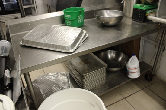 Stainless 30"x 67" Table with 6" Backsplash