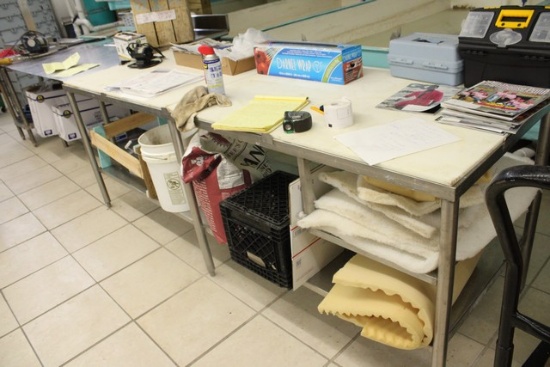 Stainless 30"x 96' Table with Poly Top & Stainless Under Shelf