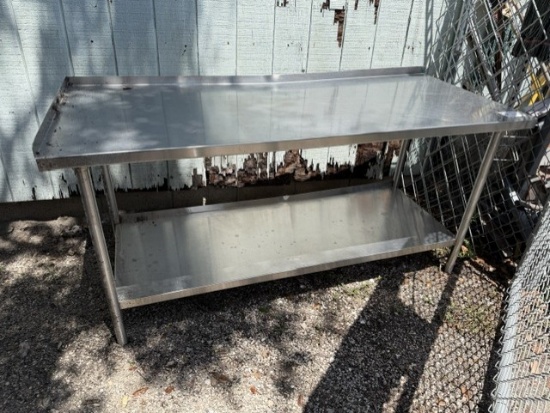 Stainless 30" x 72" Table with 2" Backsplash & Side