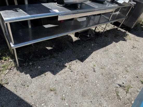 Stainless 12" x 99" Double Over Shelf