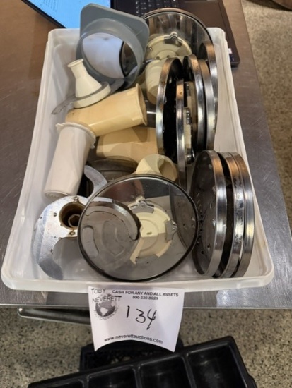 Bucket of Misc Food Processor Parts