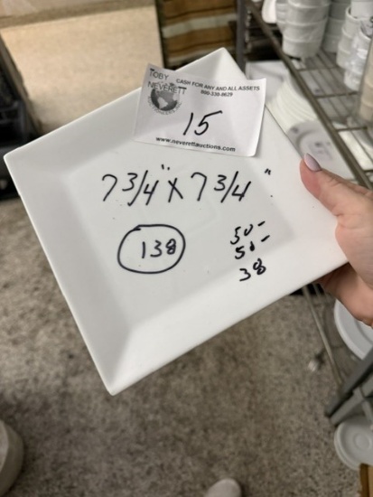 White Square 7 3/4" x 7 3/4" Plates